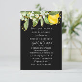 Invitation Fête des mariées Fleur Brunch Lemon Vert Jaune (Debout devant)