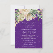 Invitation Fête des mariées Fleur Brunch Mint Confetti violet (Devant)