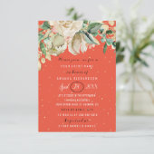 Invitation Fête des mariées Fleur Brunch Mint Coral Confetti (Debout devant)