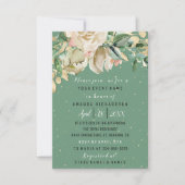 Invitation Fête des mariées Fleur Brunch Mint Vert Aquarelle (Devant)