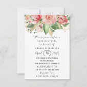 Invitation Fête des mariées Fleur Brunch Monnaie Roses Blush  (Devant)