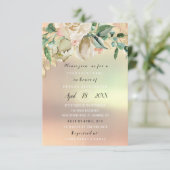 Invitation Fête des mariées Fleur Brunch Vert Or ivoire (Debout devant)