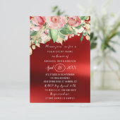 Invitation Fête des mariées Fleur Brunch Vert Or Marsala (Debout devant)