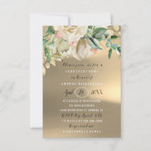 Invitation Fête des mariées Fleur Brunch Vert Or Rose Rustiqu (Devant)