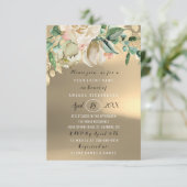 Invitation Fête des mariées Fleur Brunch Vert Or Rose Rustiqu (Debout devant)