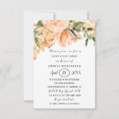 Invitation Fête des mariées Fleur Corail Gold Parties scintil (Devant)