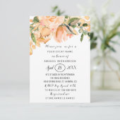 Invitation Fête des mariées Fleur Corail Gold Parties scintil (Debout devant)