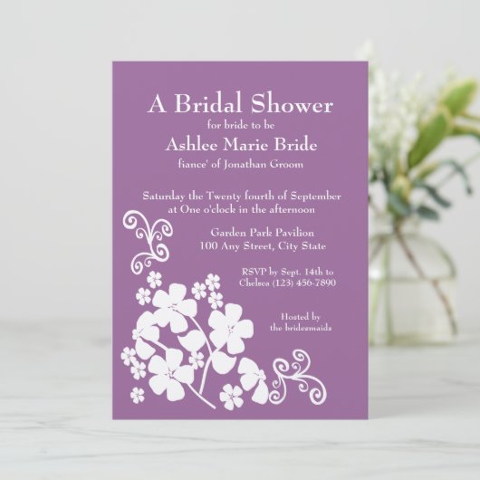 Invitation Fête des mariées Fleur fraîche (Debout devant)