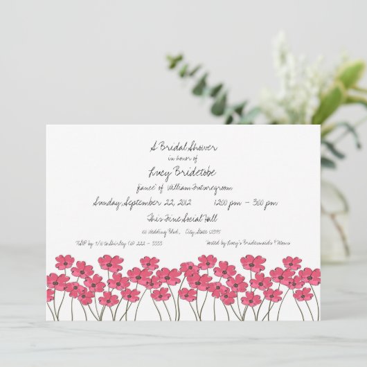 Invitation Fête des mariées Fleur fraîche (Debout devant)