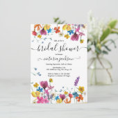 Invitation Fête des mariées fleur sauvage (Debout devant)