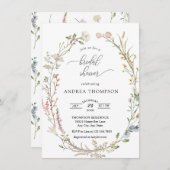 Invitation Fête des mariées fleur sauvage (Devant / Derrière)