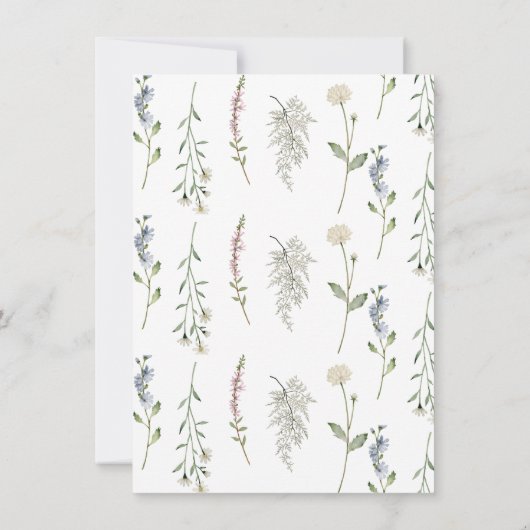 Invitation Fête des mariées fleur sauvage (Dos)