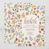 Invitation Fête des mariées fleur sauvage (Devant / Derrière)