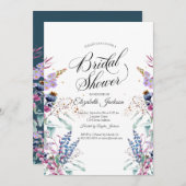 Invitation Fête des mariées fleur sauvage (Devant / Derrière)