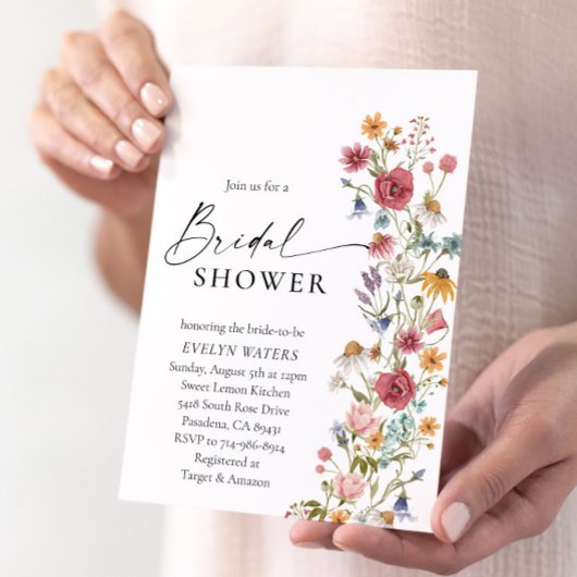 Invitation Fête des mariées fleur sauvage