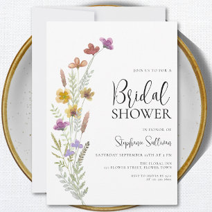 Invitation Fête des mariées fleur sauvage