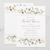 Invitation Fête des mariées fleur sauvage (Devant / Derrière)