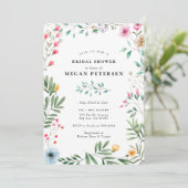 Invitation Fête des mariées fleur sauvage (Debout devant)