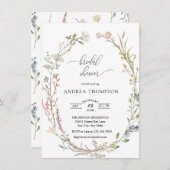 Invitation Fête des mariées fleur sauvage (Devant / Derrière)