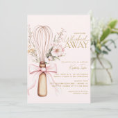 Invitation Fête des mariées Fleur sauvage à balai rose (Debout devant)