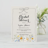 Invitation Fête des mariées fleur sauvage à mâchoires dessiné (Debout devant)