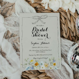 Invitation Fête des mariées fleur sauvage à mâchoires dessiné