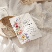 Invitation Fête des mariées fleur sauvage, Amour en fleur