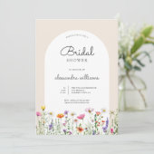 Invitation Fête des mariées Fleur sauvage aquarelle (Debout devant)