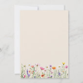 Invitation Fête des mariées Fleur sauvage aquarelle (Dos)