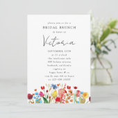 Invitation Fête des mariées Fleur sauvage aquarelle (Debout devant)