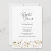 Invitation Fête des mariées Fleur sauvage aquarelle (Devant)