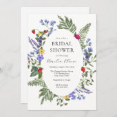 Invitation Fête des mariées Fleur sauvage Berry Boho (Devant / Derrière)