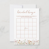 Invitation Fête des mariées fleur sauvage Bingo Boho Jeu de J (Devant)