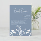 Invitation Fête des mariées Fleur sauvage blanche de Periwink (Debout devant)