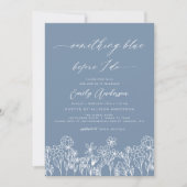 Invitation Fête des mariées Fleur sauvage bleu (Devant)