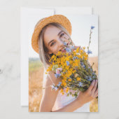 Invitation Fête des mariées Fleur sauvage bleu Dusty (Dos)