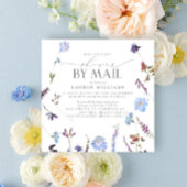 Invitation Fête des mariées Fleur sauvage bleu Dusty par cour