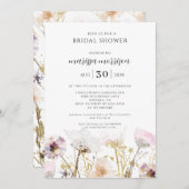 Invitation Fête des mariées Fleur sauvage Boho (Devant / Derrière)