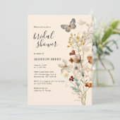 Invitation Fête des mariées Fleur sauvage Boho (Debout devant)