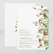 Invitation Fête des mariées Fleur sauvage Boho (Devant / Derrière)