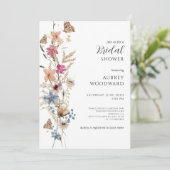 Invitation Fête des mariées Fleur sauvage Boho (Debout devant)