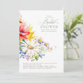 Invitation Fête des mariées fleur sauvage Boho (Debout devant)