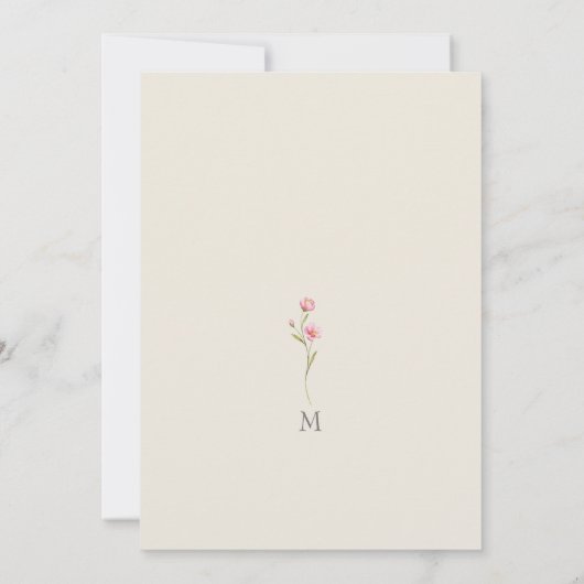 Invitation Fête des mariées fleur sauvage Boho (Dos)