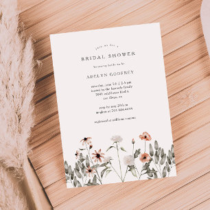 Invitation Fête des mariées Fleur sauvage Boho