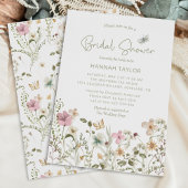 Invitation Fête des mariées fleur sauvage Boho