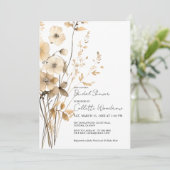 Invitation Fête des mariées Fleur sauvage Boho (Debout devant)