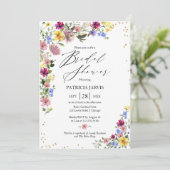 Invitation Fête des mariées Fleur sauvage Boho (Debout devant)