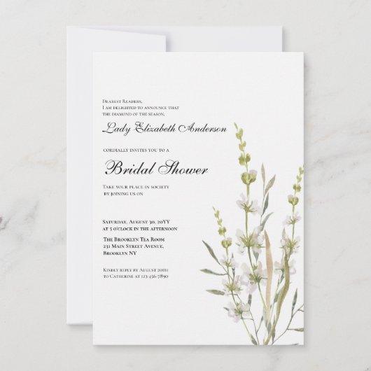 Invitation Fête des mariées Fleur sauvage Boho (Devant)