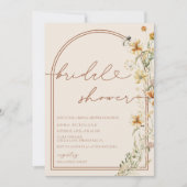 Invitation Fête des mariées Fleur sauvage Boho aquarelle (Devant)