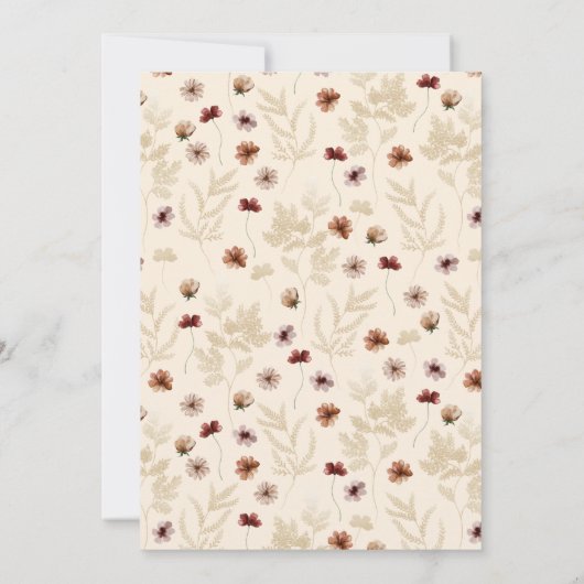 Invitation Fête des mariées Fleur sauvage Boho Automne (Dos)